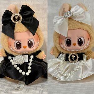Labubu  Duo Dress Set - Black & White Pearl Accents